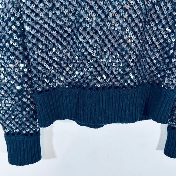 MICHAEL KORS Designer Cashmere sequin Open Knit Top Womans Small - Picture 10 of 12